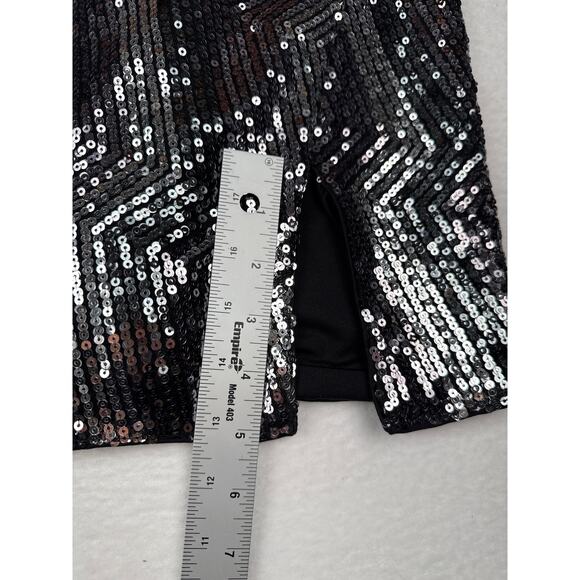 Revolve X Michael Costello Leanne sequin mini dress size S silver black - Picture 6 of 11